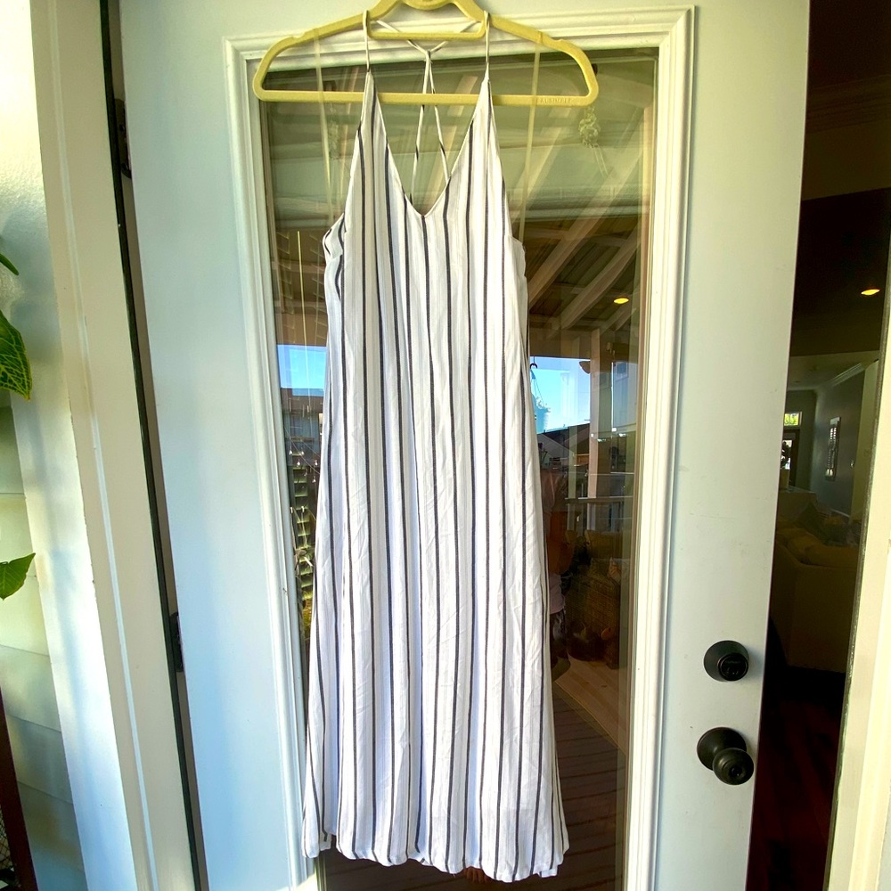 Mimi chica white cotton midi dress with pockets